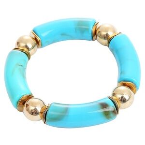 NWOT Beaded Tube Blue Bracelet